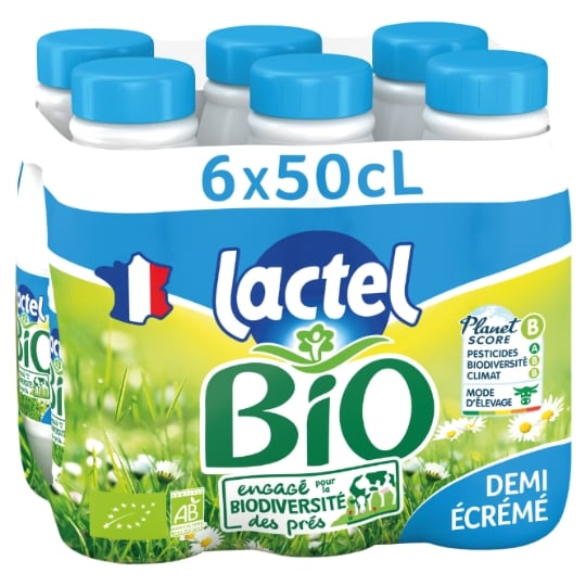 Lait Demi-Ecrémé UHT Bio LACTEL