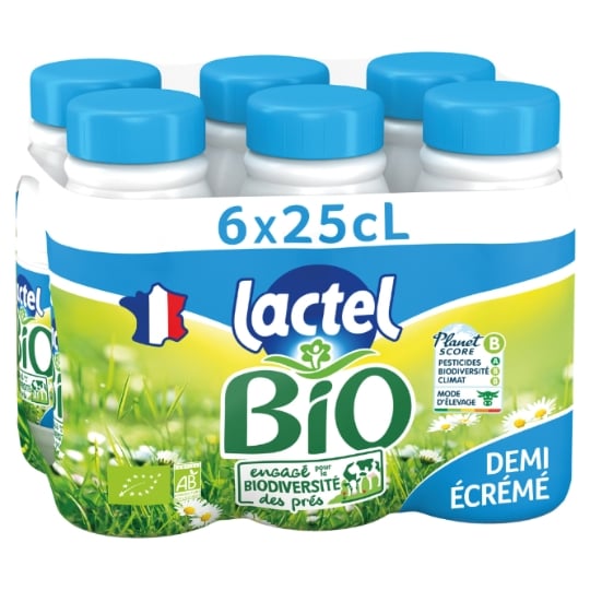 Lait Demi-Ecrémé UHT Bio LACTEL