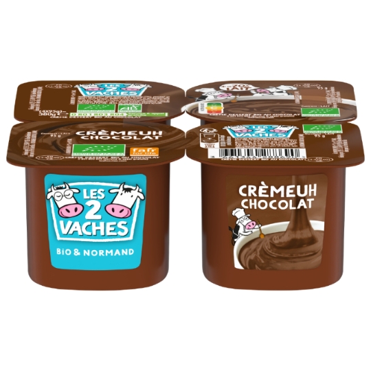 Crème dessert  chocolat Bio LES 2 VACHES