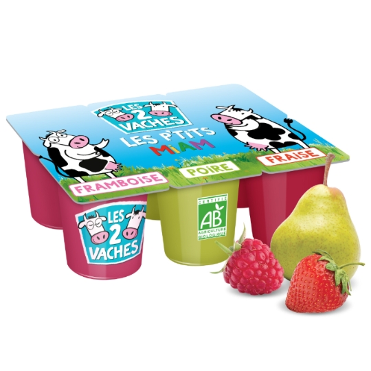 Petit suisse aux fruits Bio LES 2 VACHES