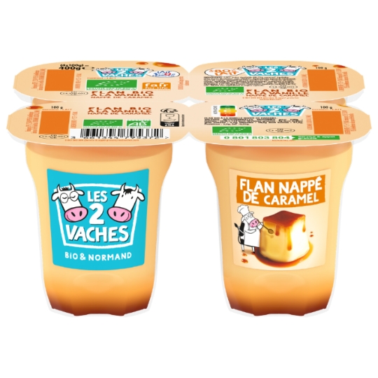 Flan vanille caramel Bio LES 2 VACHES