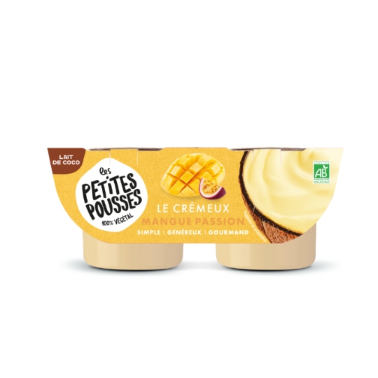 Dessert végétal  mangue passion brassé Bio LES PETITES POUSSES