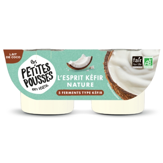 Dessert Végétal Esprit Kéfir Nature Lait de Coco Bio LES PETITES POUSSES