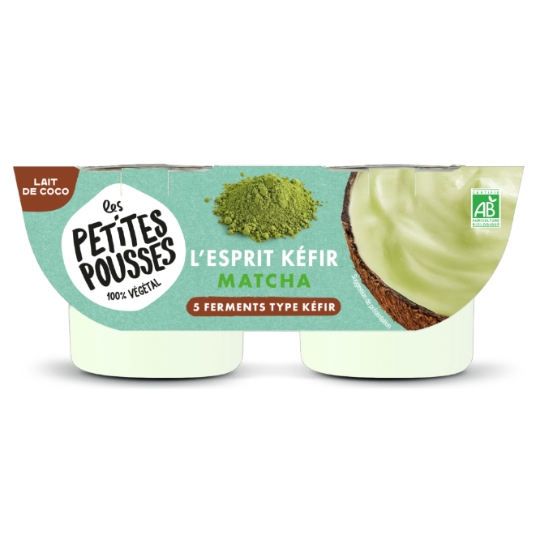 Dessert Végétal Esprit Kéfir Matcha Lait de Coco Bio LES PETITES POUSSES