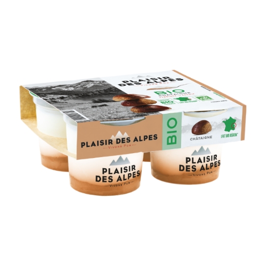 Yaourts Bio Sucré à la Châtaigne PLAISIR DES ALPES