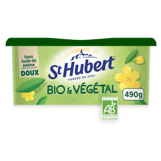 Margarine Doux Bio Sans Huile de Palme 100% Végétal ST HUBERT