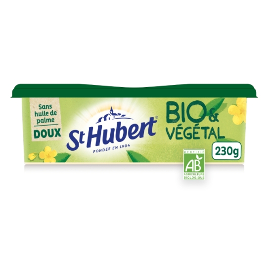 Margarine Doux Bio Sans Huile de Palme 100% Végétal ST HUBERT