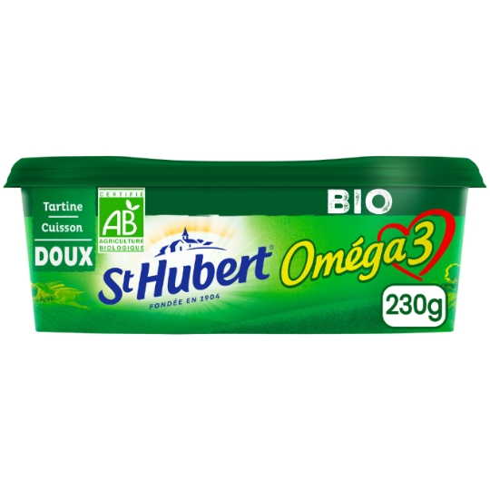Margarine Doux Bio Sans Huile de Palme 100% Végétal Oméga 3 ST HUBERT