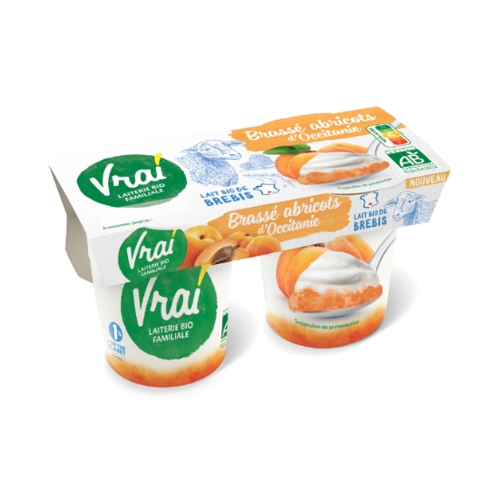 Yaourts brassé brebis sur lit d'abricot Bio VRAI