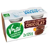 Crème dessert  chocolat au lait de brebis Bio VRAI