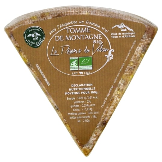 Fromage Tomme de montagne Bio