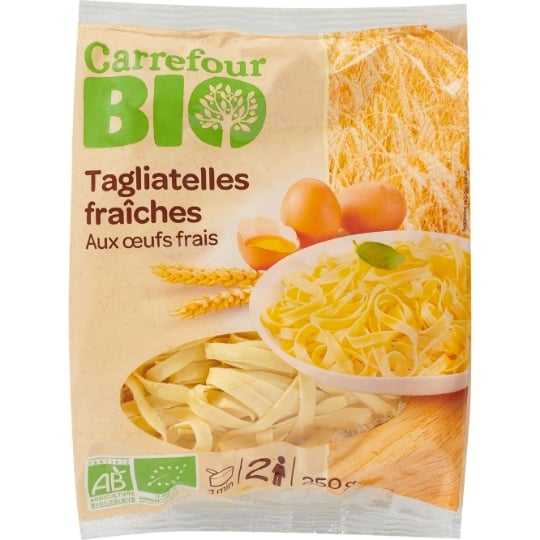 Pâtes Fraîches Tagliatelles Aux Oeufs Frais  Bio CARREFOUR BIO