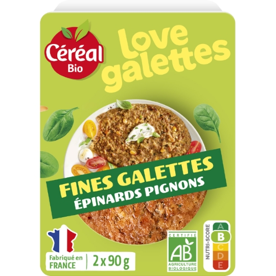 Galettes fines épinards pignons bio CEREAL