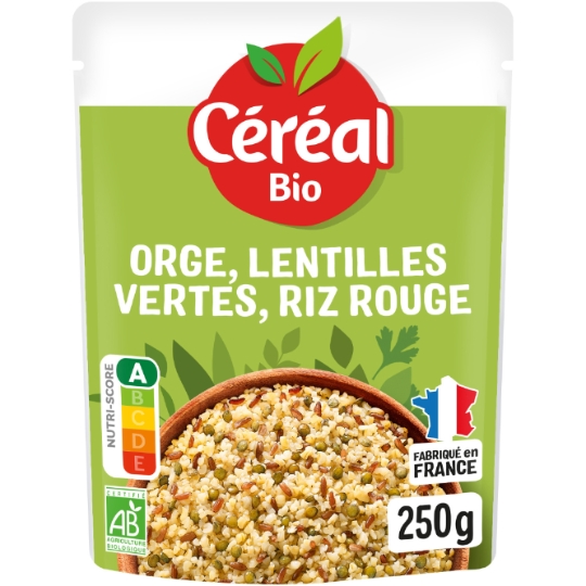 Orge lentilles vertes, riz rouge Bio CEREAL BIO