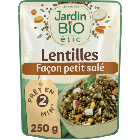 Plat cuisiné lentilles façon petit salé Bio JARDIN BIO ETIC