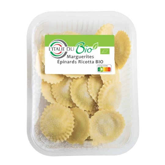 Pâtes Fraîches Bio Marguerites Épinards Ricotta L'ITALIE DU BIO
