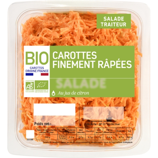 Carottes râpées au jus de citron Bio MIX BUFFET