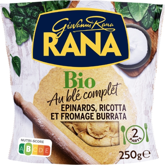 Pâtes Fraîches Ravioli Blé Complet Epinards Ricotta Et Fromage Burrata RANA