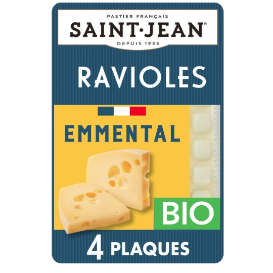 Pâtes Fraîches Bio Ravioles À L'Emmental SAINT JEAN