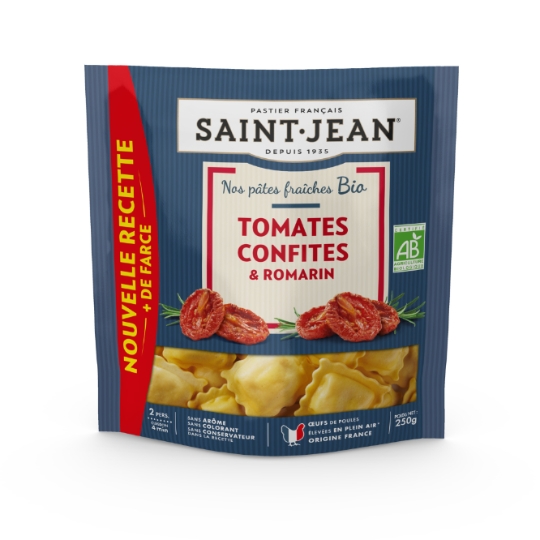 Pâtes fraîches ravioli bio farcies aux tomates confites et au romarin SAINT JEAN