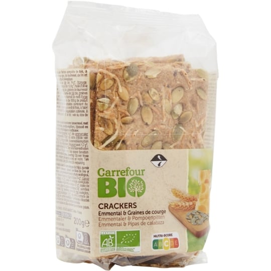 Crackers Emmental et Graines de Courge Bio CARREFOUR BIO
