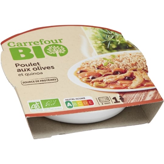 Plat cuisiné  poulet quinoa Bio CARREFOUR BIO
