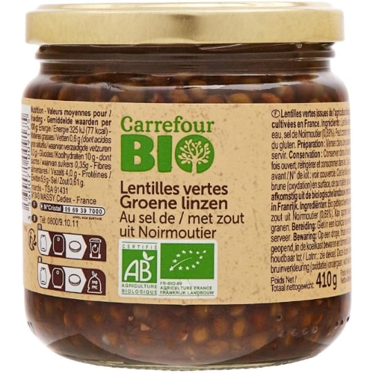 Lentilles  vertes Bio CARREFOUR BIO