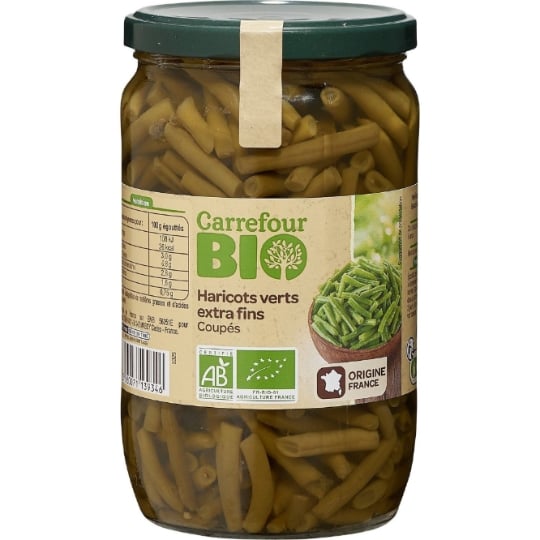 Haricots Verts Extra Fins Coupés Bio CARREFOUR BIO