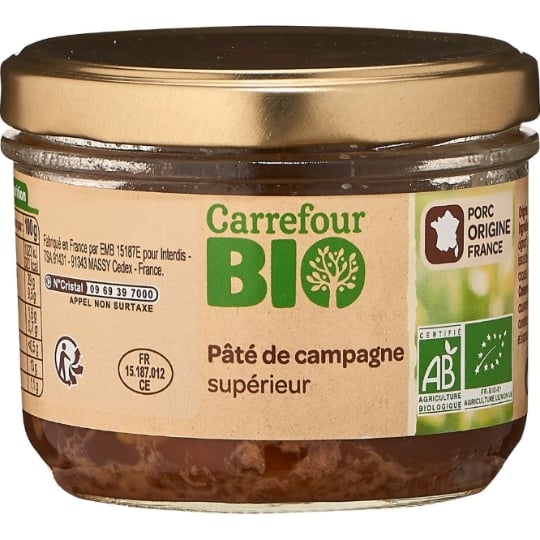 Pâté  de campagne supérieur Bio CARREFOUR BIO