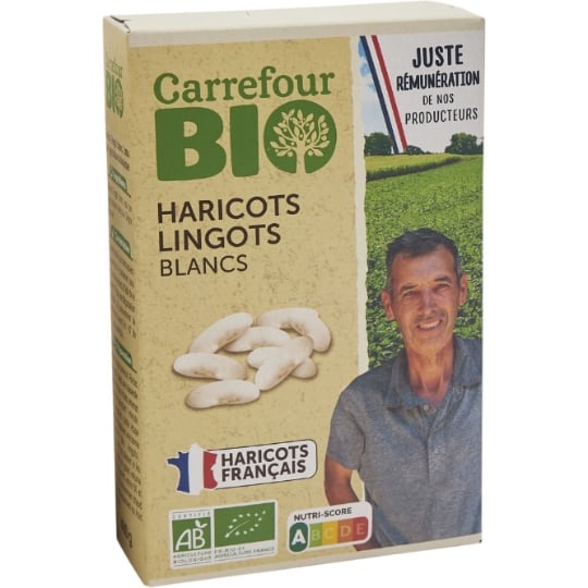 Haricots lingots Blancs Engagé auprès des producteurs partenaires CARREFOUR BIO