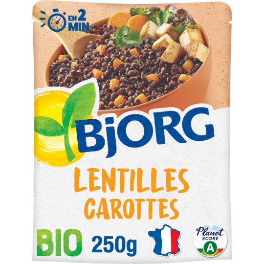 Plat cuisiné bio Lentilles carottes BJORG