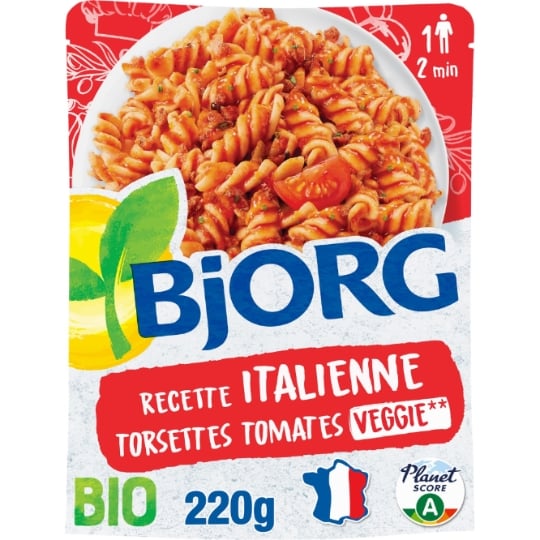Plat cuisiné bio Torsettes tomates à l'italienne BJORG