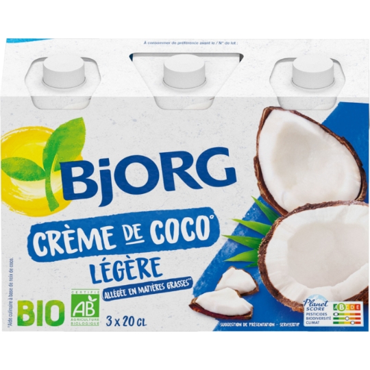 Aide culinaire bio Crème de coco légère BJORG