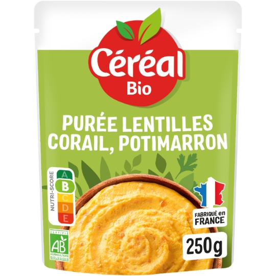Purée de lentilles corail, potimarron Bio CEREAL BIO