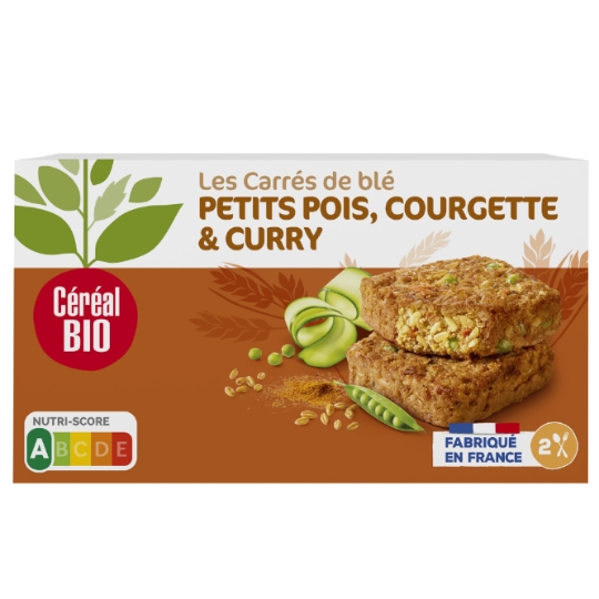 Galettes blé, petits pois, courgette et curry Bio CEREAL BIO