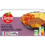 Galettes blé, petits pois, courgette et curry Bio CEREAL BIO