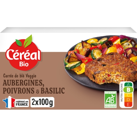 Galettes blé, aubergine, poivron et basilic Bio CEREAL BIO