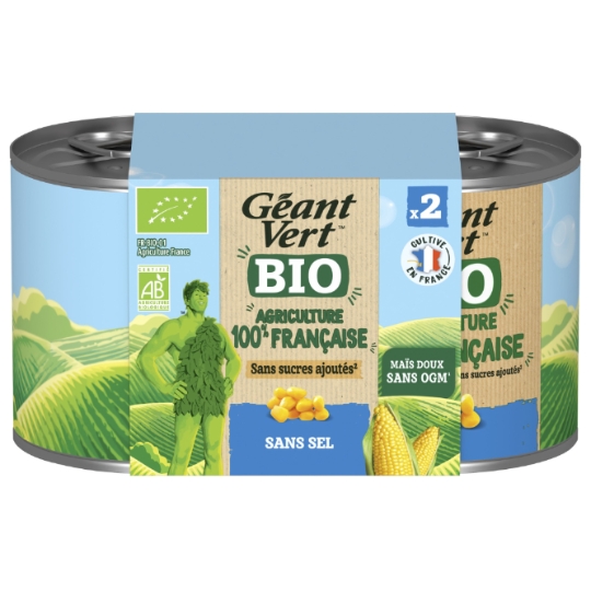 Maïs Doux Sans Sel Sans Sucre Ajouté Bio GEANT VERT