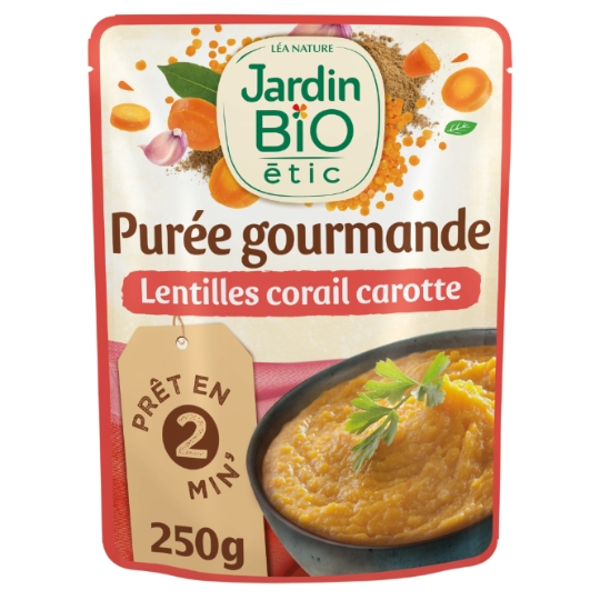 Purée Gourmande Lentille Corail Carotte Bio JARDIN BIO ETIC