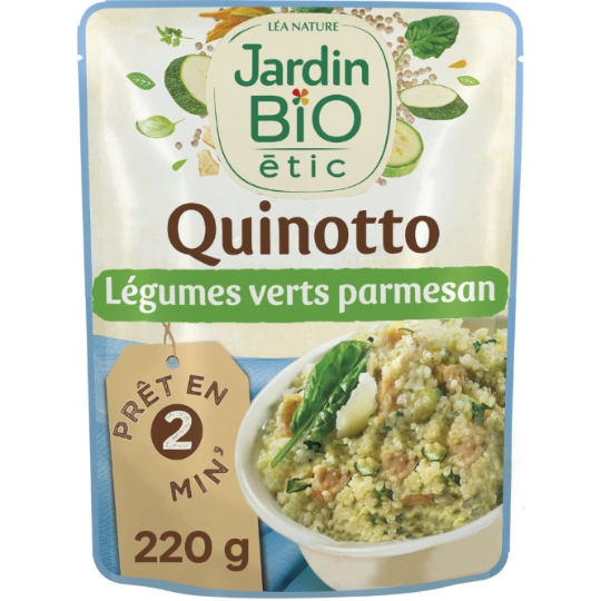 Plat cuisiné quinotto légumes verts parmesan Bio JARDIN BIO ETIC