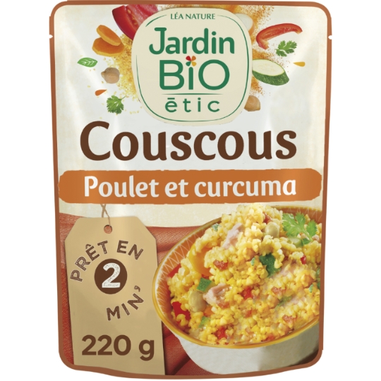 Plat cuisiné couscous poulet curcuma Bio JARDIN BIO ETIC