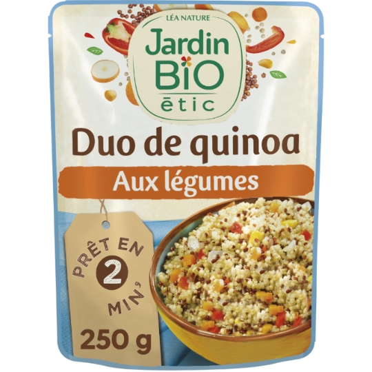 Plat cuisiné duo de quinoa légumes Bio JARDIN BIO ETIC
