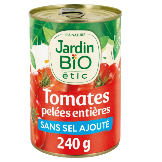 Tomates pelées entières au jus Bio JARDIN BIO ETIC