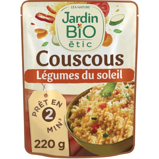Plat cuisiné couscous aux légumes du soleil Bio JARDIN BIO ETIC