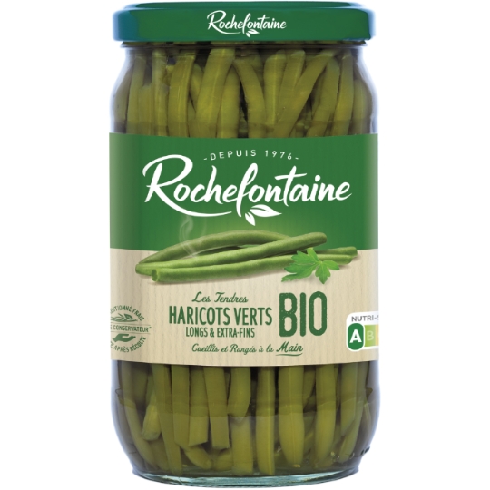 Haricots verts extra-fins cueillis et rangés main Bio ROCHEFONTAINE