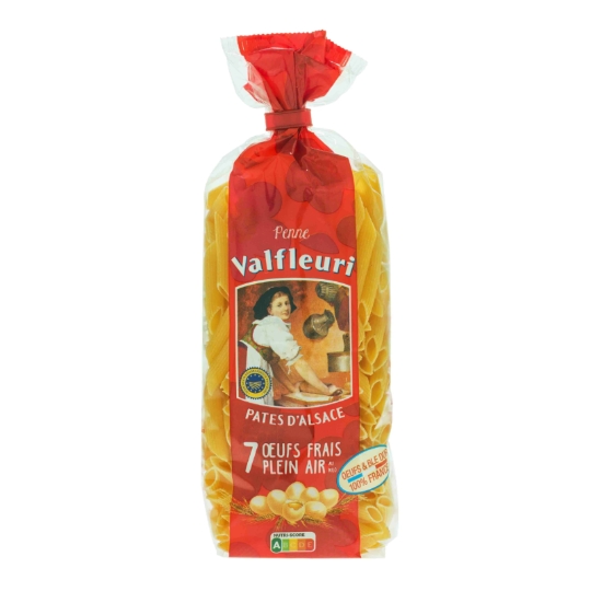 Pâtes penne 7 oeufs frais plein air d'alsace VALFLEURI