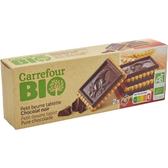 Biscuits bio petit beurre chocolat noir CARREFOUR BIO