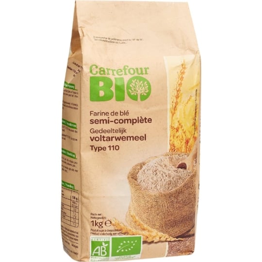 Farine De Blé Semi-Complète T110 Bio Engagé auprès des producteurs partenaires CARREFOUR BIO