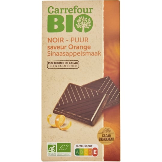 Tablette de Chocolat Noir Orange Bio CARREFOUR BIO