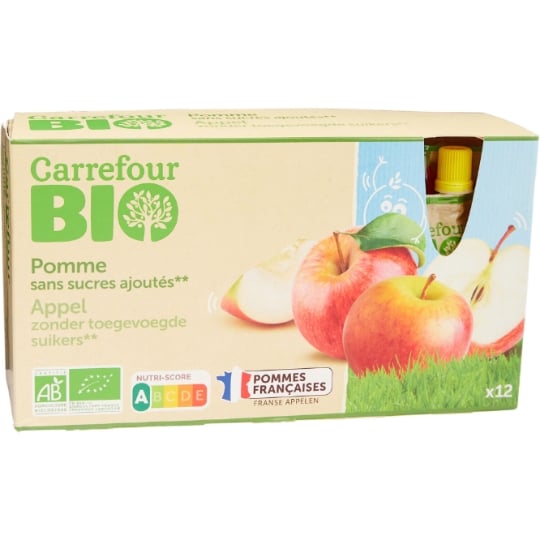 Dessert Fruitier pomme sans sucres ajoutés Bio CARREFOUR BIO